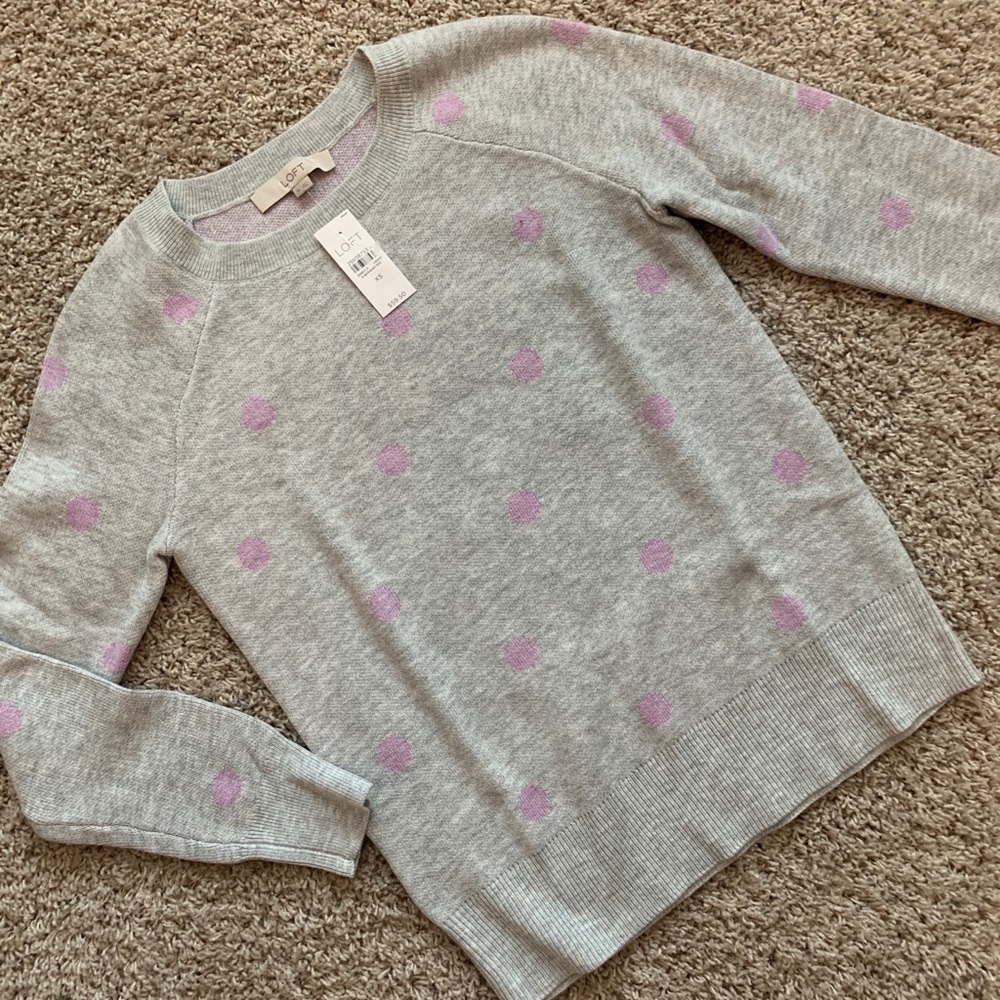 Loft violet polka dot sweater